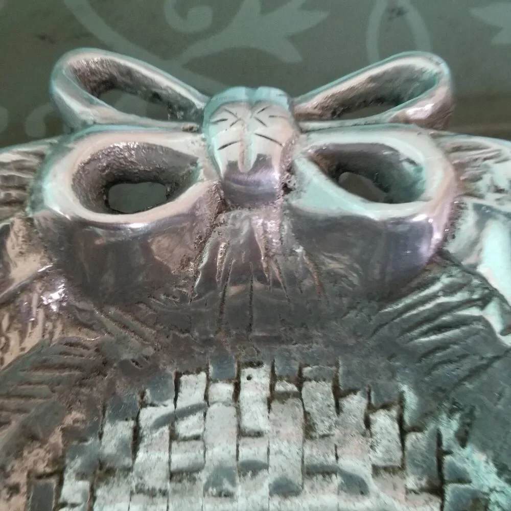 Vintage Pewter Bowl Made In Mexico, Decorative Bowl Centerpiece